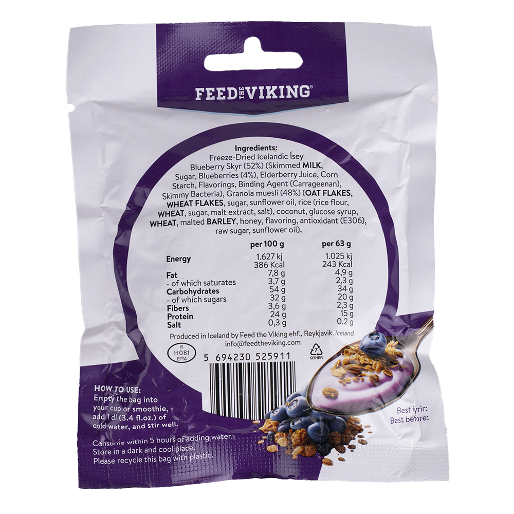 Frostþurrkað Bláberjaskyr með Múslí